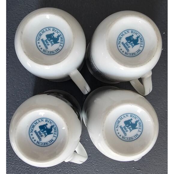 Norman Rockwell Mugs (4)  A Good Boy Memories Music Master The Cobbler, Gold Rim - Picture 2 of 13